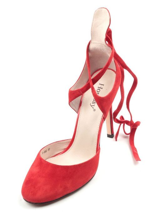 06-V-892 RED Туфли женские (натуральная замша) - Фабричный китай фото 5