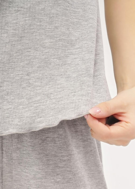 CLE LSET025 Пижама жен. База кашкорсе меланж серый - Clever wear фото 4