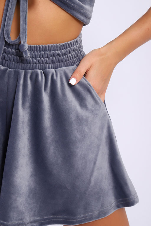 Костюм Натали 71121 топ и юбка-шорты из велюра фото 16