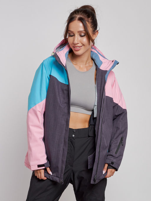 Горнолыжная куртка женская зимняя большого размера розового цвета 3963R - Mtforce фото 12