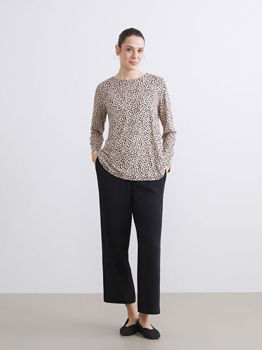 Bisiklet Yaka Desenli Bluz