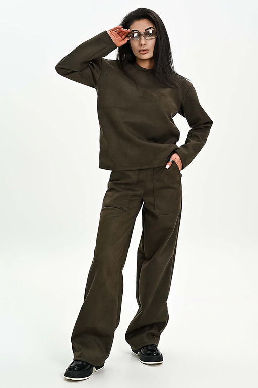 Свитшот из мягкой эко замши