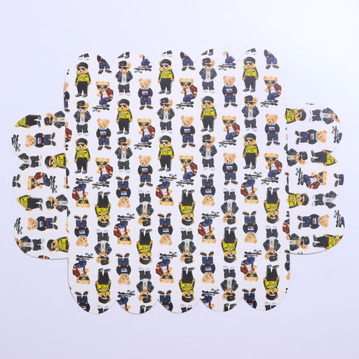 Цена за 5 шт. Коробка для печенья, кондитерская упаковка с PVC крышкой, «Мишки», 20 х 30 х 8 см