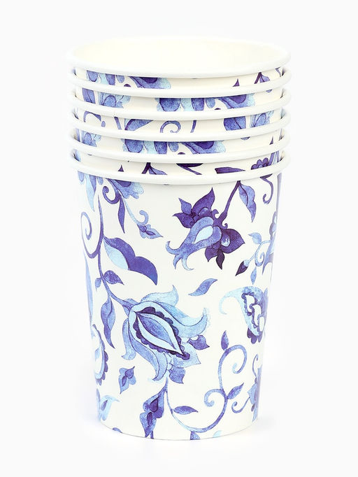 Цена за 2 шт. Стакан бумажный одноразовый «Синие Узоры», 250 мл 6 шт