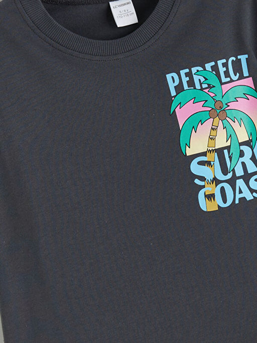 Bisiklet Yaka Bask?l? Erkek ?ocuk Ti??rt