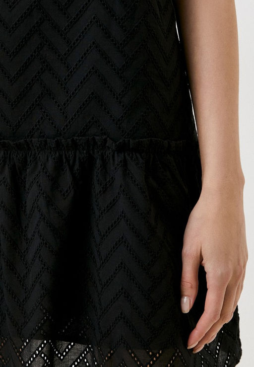 Платье из хлопковой ткани с перфорированным зигзагообразным узором - Incity фото 18
