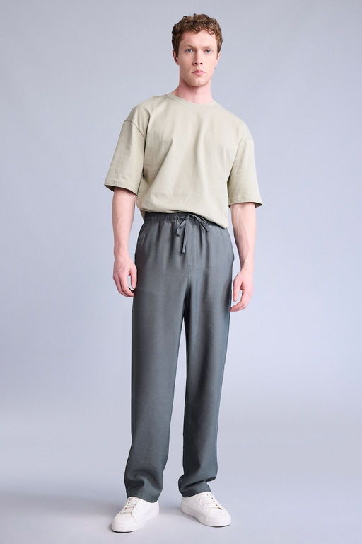 %100 Pamuk Boxy Fit K_sa kollu Bask_l_ Ti__rt - Defacto фото 2