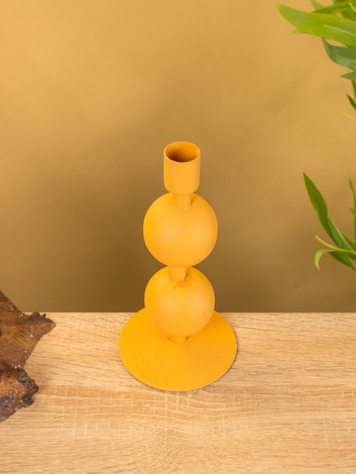 Подсвечник на 1 свечу «Песок», с 2 сферами, 8.5×8.5×18± 1 см