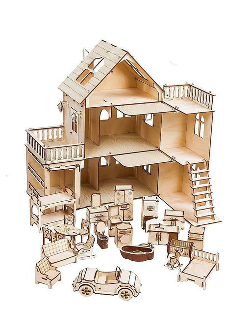 Сборная деревянная модель Чудо-Дерево Архитектура ЧУДО-ДОМ с МЕБЕЛЬЮ  фото 2