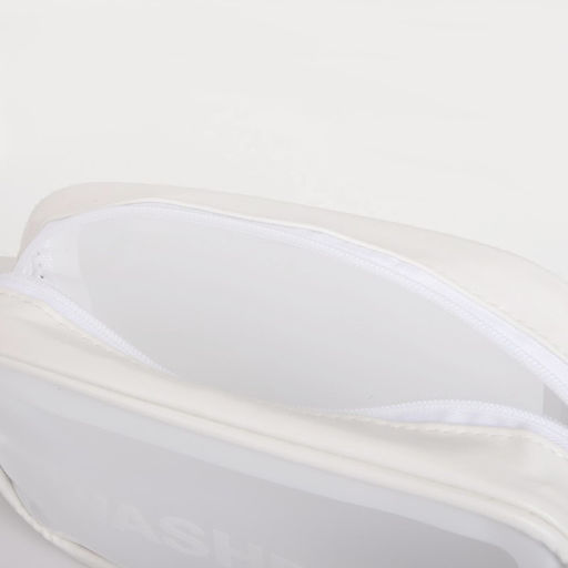 Косметичка на молнии для бассейна, с ручкой, матовая, с принтом Washbag, белая - Simaland фото 3