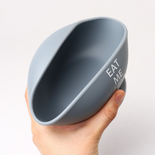 Тарелка детская на присоске 350 мл., M&B, 12×12×8, силикон, серый