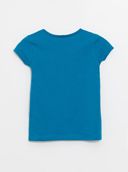 Bisiklet Yaka K?sa Kollu Bask?l? K?z Bebek Ti??rt - Waikiki фото 3