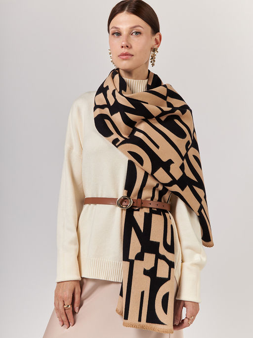 в СОСТАВЕ ШЕРСТЬ и КАШЕМИР Большой, мягкий, теплый однотонный двусторонний палантин. - Tantino фото 5