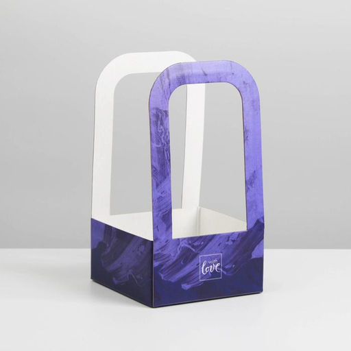 Коробка-переноска для цветов С любовью, 12 12 22 см - Дарите счастье фото 2