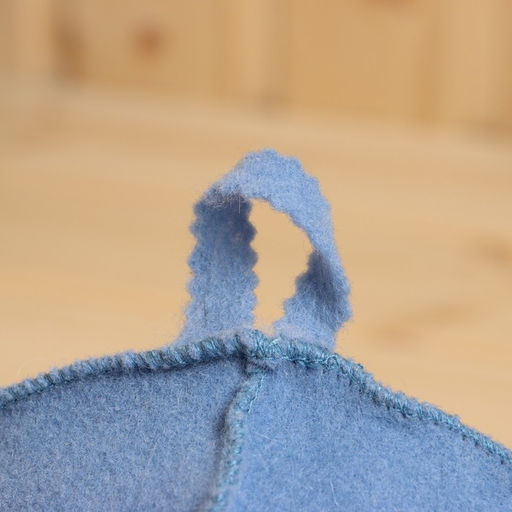 Шапка для бани из овчины , голубая фетр - Simaland фото 2