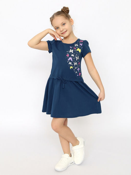 CRB wear/CSKG 63765-41-395 Платье для девочки,темно-синий/Ex.Cherubino фото 3
