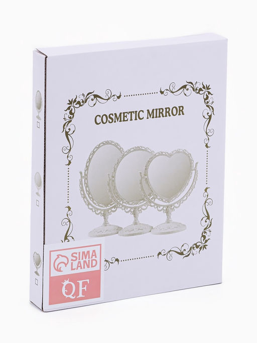 Зеркало декоративное, с увеличением х2, двустороннее, 13.8?17 см, (d=10 см), цвет бронзовый - Qf фото 3