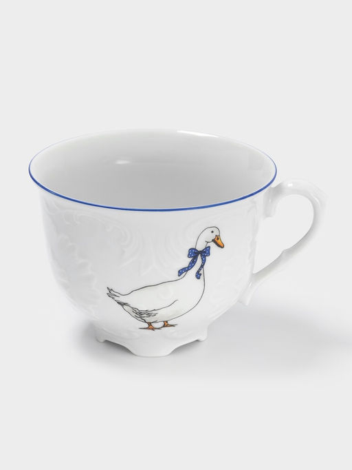 Чашка чайная Cmielow «Рококо. Гуси», 330 мл, фарфор, белая