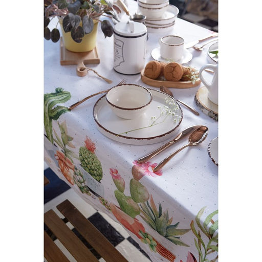 Скатерть Этель Кактусы 180х147 см, 100% хлопок, рогожка 160 гр/м2  фото 9