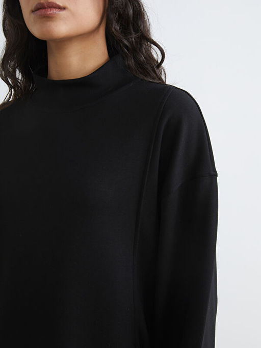Dik Yaka Soft Touch Kad?n Sweatshirt Tunik