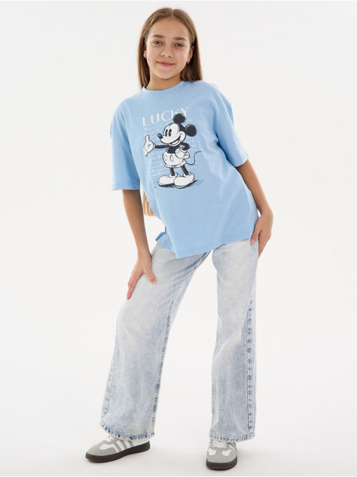 Футболка "Мышка" голубой Девочка