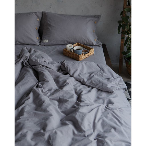 Постельное бельё Этель евро 200х220 см, 220х240 см, 50х70 см-2шт, цвет серый, 100% жатый хлопок, 140г  фото 3
