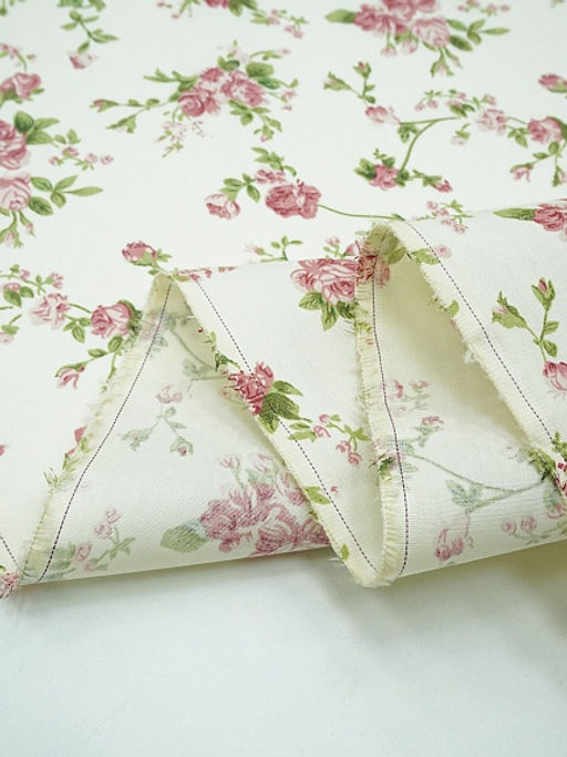 Сатин Кружевные розочки цв.шампань, ш.1.6м, хлопок-100%, 110гр/м.кв - Купава фото 5