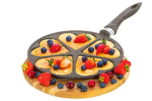 Сковорода для оладий 26 см ГАРМОНИЯ ВКУСА Коричневый опал сердце н/р, 48*27*5,5 см - Elan gallery фото 3