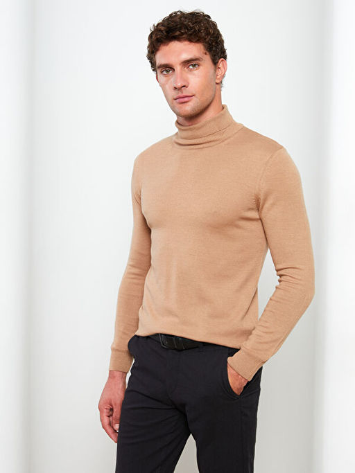 Bal?k?? Yaka Uzun Kollu Erkek Triko Kazak