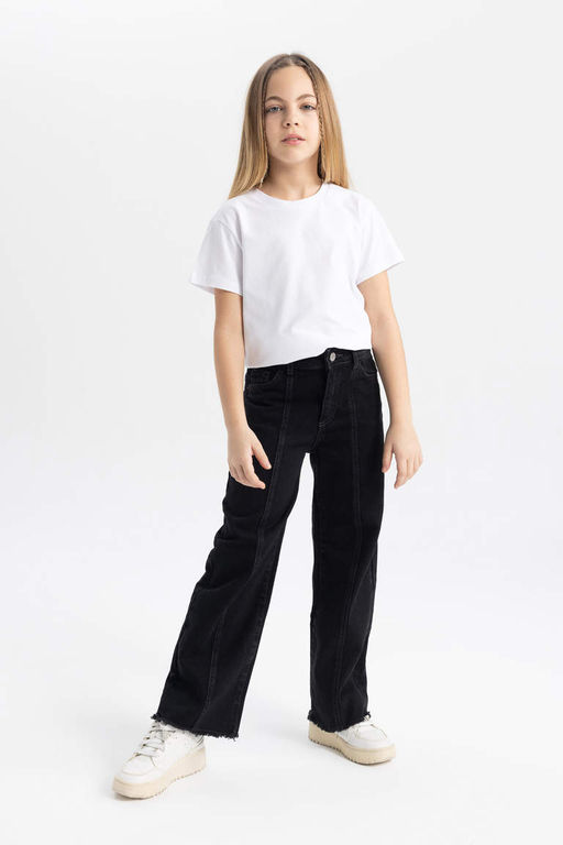 Широкие джинсовые брюки для девочек - Defacto фото 7