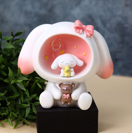 Kопилка - ночник Plush friends, pink (14,5 см), пластик