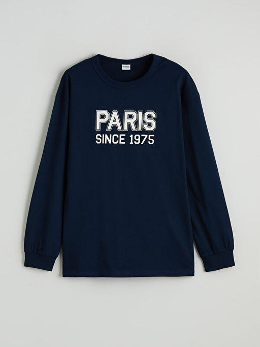 Bisiklet Yaka Paris Bask?l? Erkek ?ocuk Ti??rt