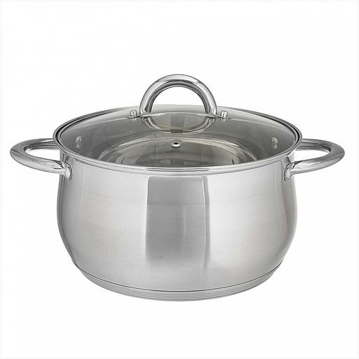 Кастрюля нерж. 4,0 л. стекл. крышка, 20 см, арт. ВЕ-353/2