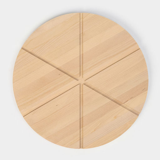 Доска для пиццы деревянная Adelica «Итальяно», с потайными ручками, 6 кусков, d=32 см, толщина 1.8 см, берёза