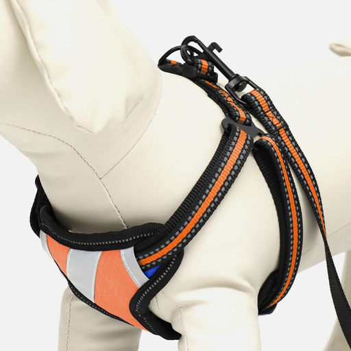 Комплект амуниции светоотражающий, размер M, ОГ 40-70 см, стропа 2 см, оранжевый - Пижон фото 2