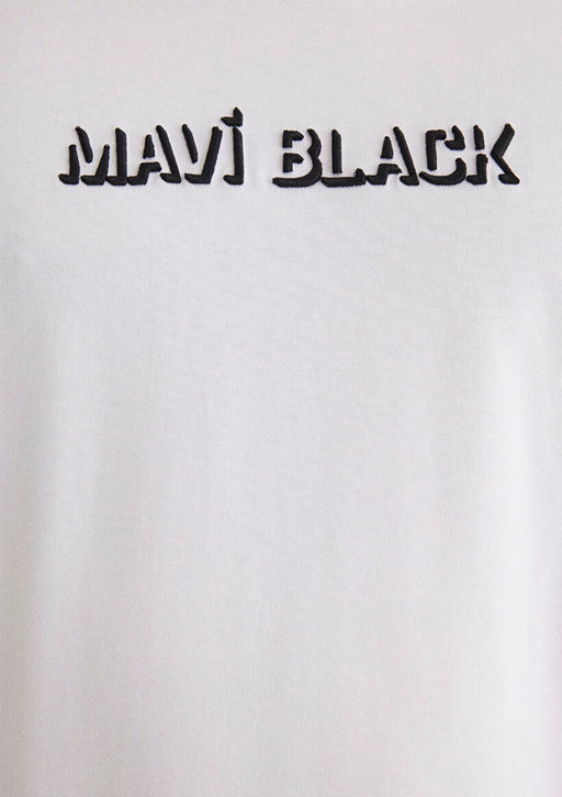 Mavi Black Bask?l? Beyaz Tisort  фото 7