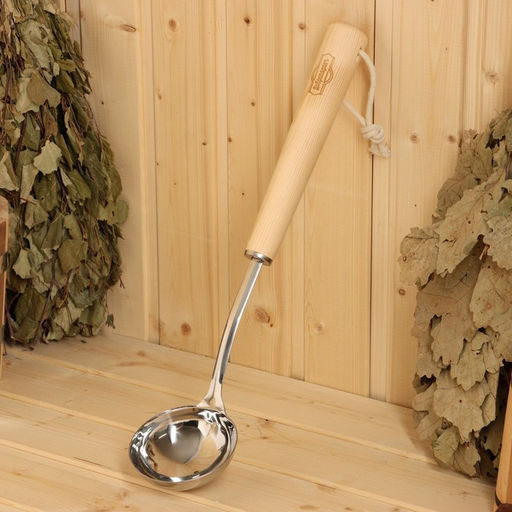 Ковш - черпак для бани и сауны, 100 мл, деревянная ручка, 43 см, «Добропаровъ»