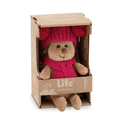 Мягкая игрушка Ёжинка Колючка в шапке с двумя помпонами, 15 см