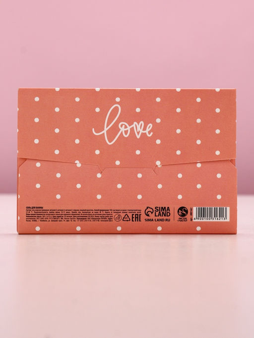 Соль для ванны Love, 100 г, аромат клубники, Чистое счастье