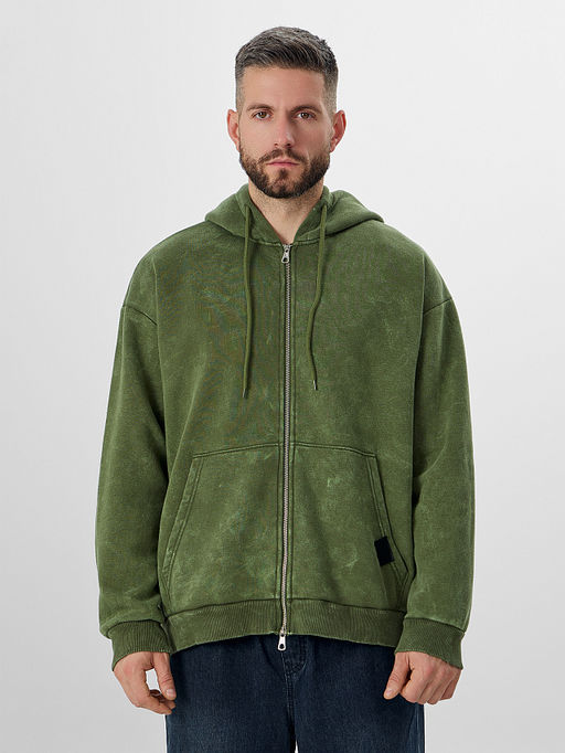 Толстовка мужская на молнии зеленая
