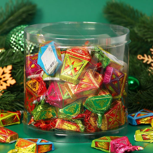 Цена за 50 шт. Шоколадные фигурки новогодние на нитке Фонарик, МИКС, 13 г