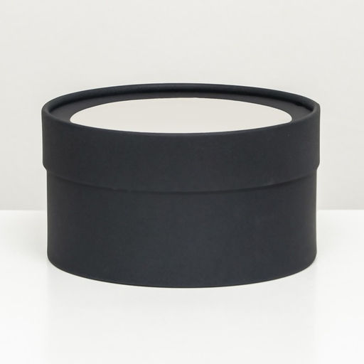 Подарочная коробка Black,чёрная, завальцованная с окном, 16 х 10 см