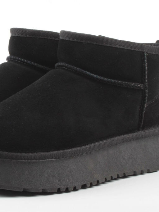 04-PF8520-1 BLACK Угги женские (натуральная замша, 100% шерсть)