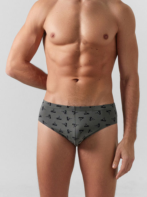 Цена за 2 штуки! Трусы плавки мужские серые с принтом - Mark formelle фото 5