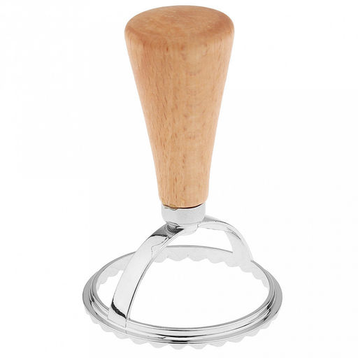 Штамп металлический для пельменей "Круг" д6,2см h10см, деревянная ручка, на картоне (Китай)