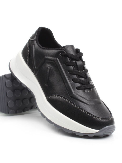 03-A9043-1 BLACK Кроссовки женские (натуральная кожа)