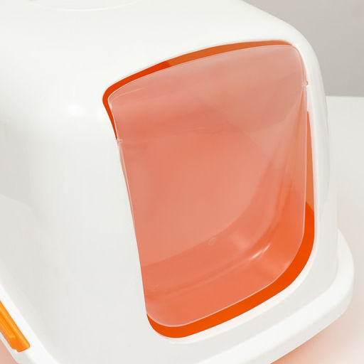 Pet-it домик-туалет для кошек COMFORT, (совок в наборе), 57x39x41, оранжевый/белый - Simaland фото 8