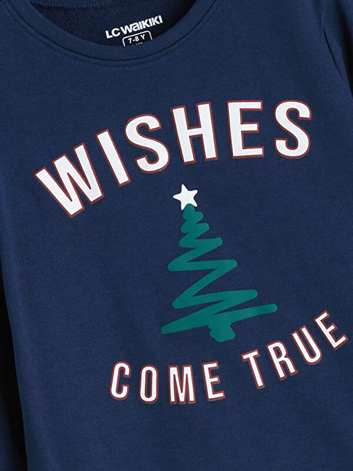 Bisiklet Yaka Bask?l? Erkek ?ocuk Pijama Tak?m?