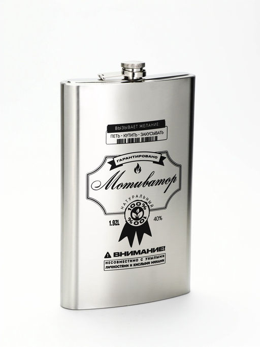 Фляжка «Мотиватор», нержавеющая сталь, 1920 мл