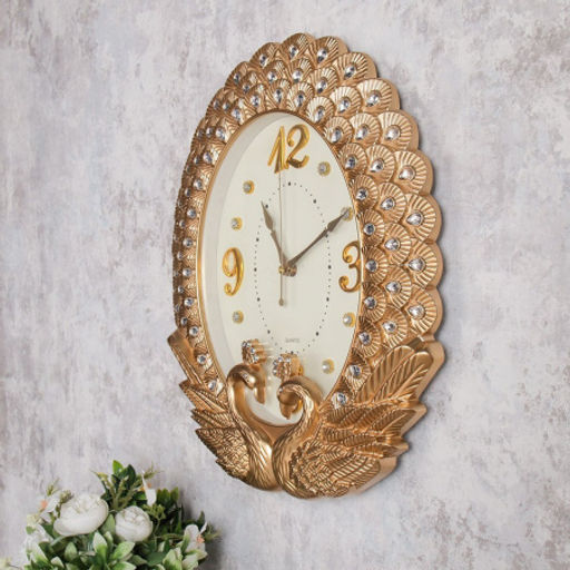 Часы настенные Павлины 41х47 см / 4514ZT /уп 12/ золото - Галеонтрейд фото 3